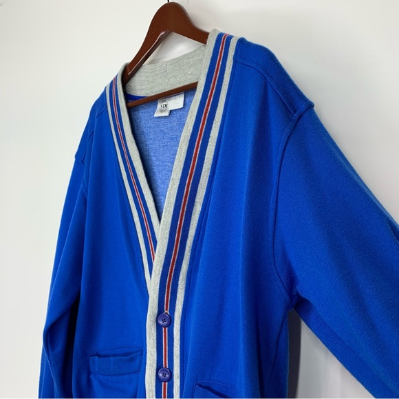 Rare Vintage Sports In Motion Varsity Style Grandpa Sweatshirt Cardigan Sweater - Picture 5 of 16
